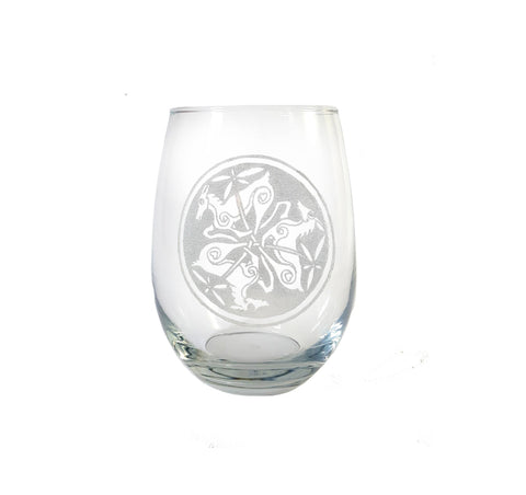 Celtic Doe Engraved Stemless Wine Glass
