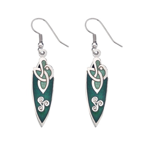 Celtic Triskele Spear Earrings