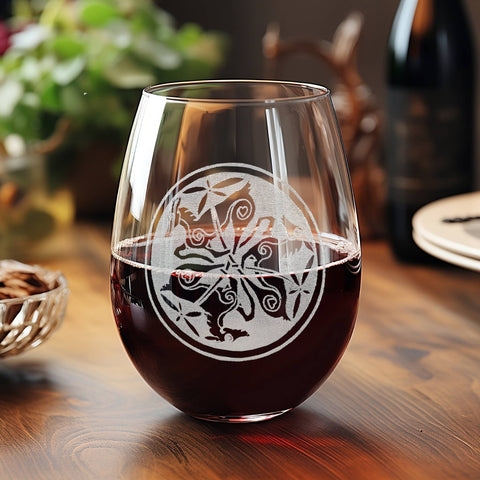 Celtic Doe Engraved Stemless Wine Glass