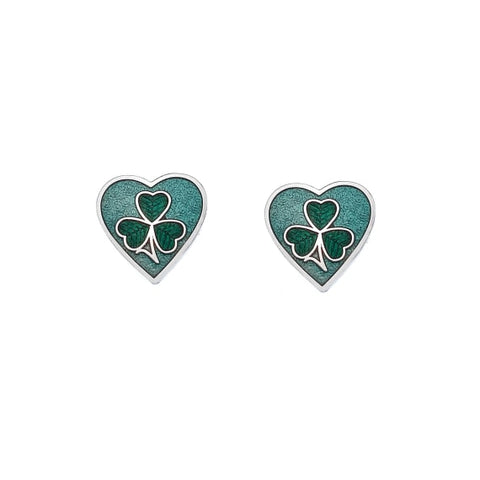 Shamrock+Heart Stud Earrings