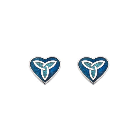 Celtic Trinity Heart Stud Earrings
