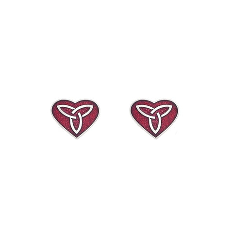 Celtic Trinity Heart Stud Earrings