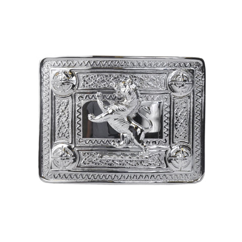 Celtic Knot Kilt Belt Buckle with Rampant Lion Mount