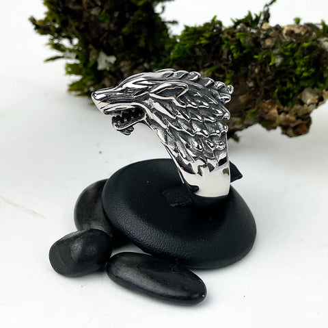 Winter Wolf Stainless Steel Ring