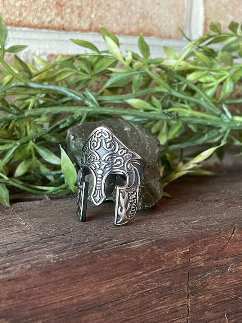 Warrior Helmet Stainless Steel Ring