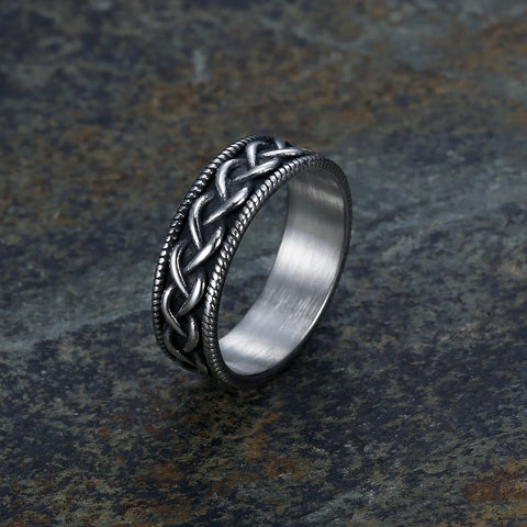 Beaded Knotwork Stainless Steel Band
