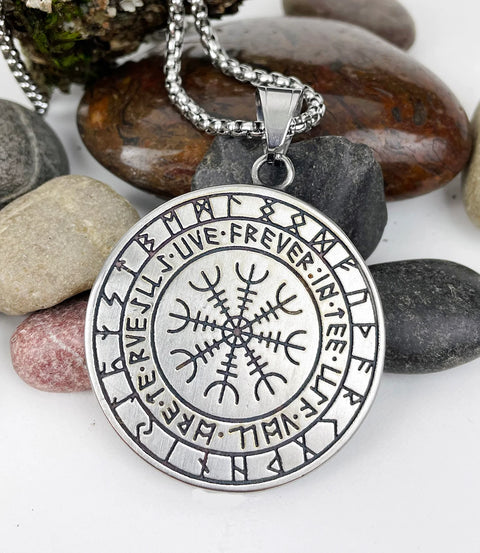 Viking Wolf Rune Stainless Steel Necklace