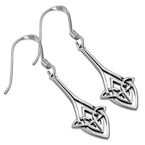 Celtic Knot Sterling Silver Earrings (1 1/2")
