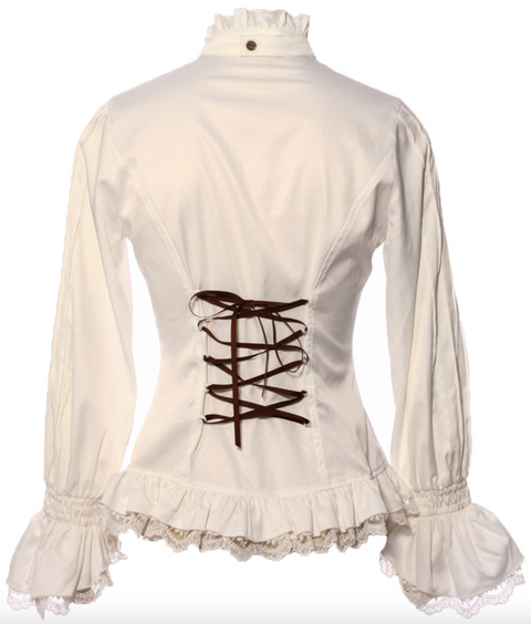 Fiona Long-Sleeve Blouse with Jabot