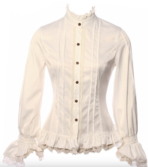 Fiona Long-Sleeve Blouse with Jabot