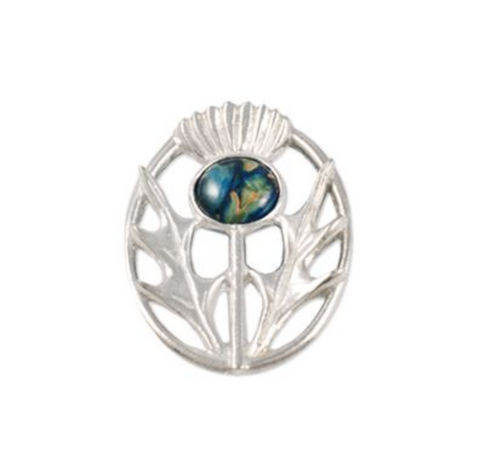Thistle Heather & Pewter Brooch