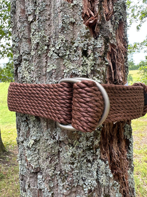 Braided Hemp Belt with D-ring Closure