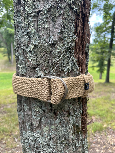 Braided Hemp Belt with D-ring Closure