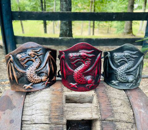 Dragon Leather Lace-up Cuff