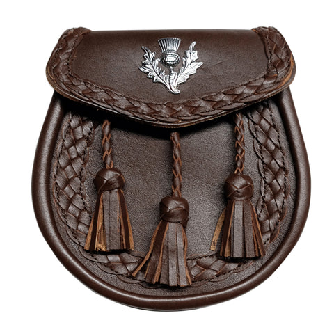 Brown Braided Casual Sporran