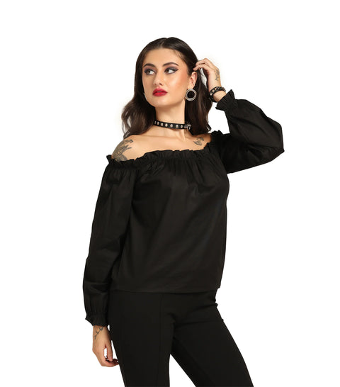 Margaret Off-Shoulder Long Sleeve Blouse