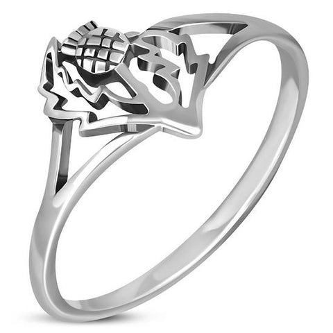 Mini Thistle Sterling Silver Ring