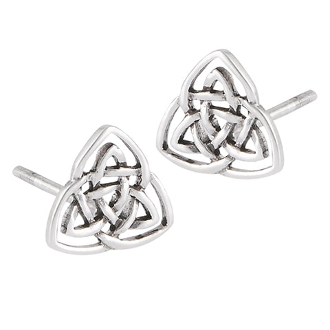 Double Triquetra Sterling Silver Stud Earrings