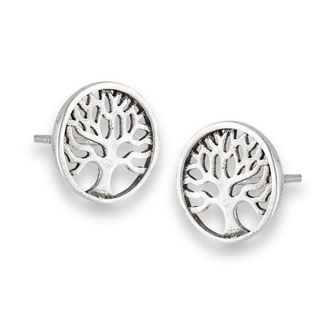Tree of Life Sterling Silver Stud Earrings