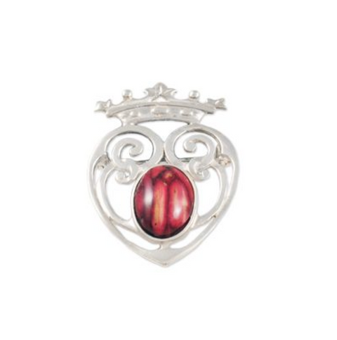 Luckenbooth Heather & Sterling Silver Brooch