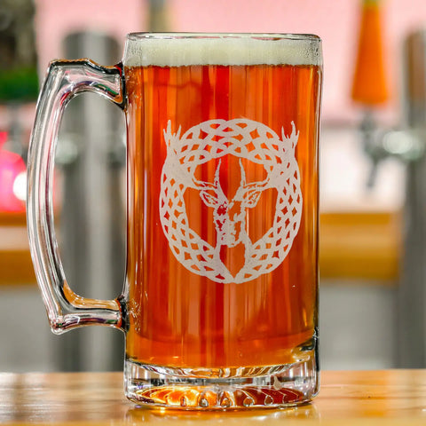 Celtic Stag Engraved Beer Tankard