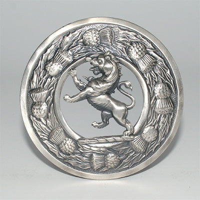 Thistle Fly Plaid Brooch with Rampant Lion Mount