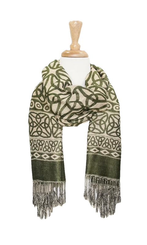 Trinity Knot Scarf in Celtic Green