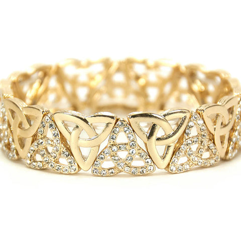 Trinity Knot Stretch Bracelet with Rhinestones (gold or silver)