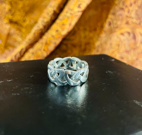 Thick Celtic Weave Sterling Silver Ring