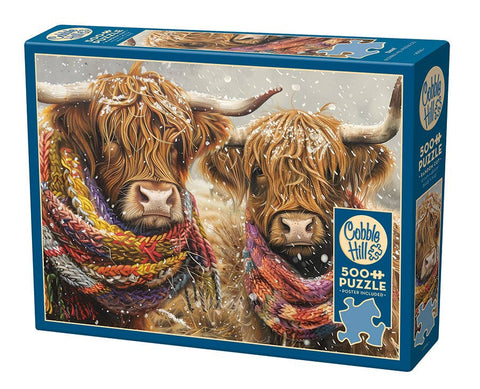 Wintry Highland Coo 500pc Jigsaw Puzzle