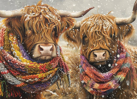 Wintry Highland Coo 500pc Jigsaw Puzzle