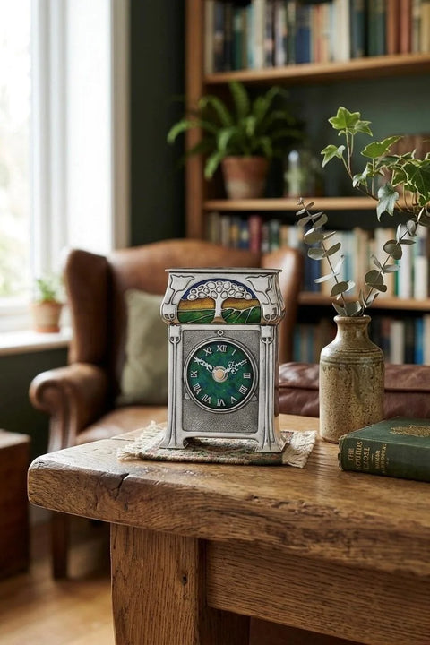Archibald Knox Sunset Pewter Clock