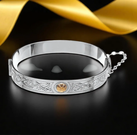 Celtic Warrior Bangle with 18K Gold Bead