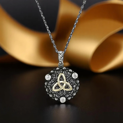 Echoes Sterling & 10K Trinity Knot Necklace