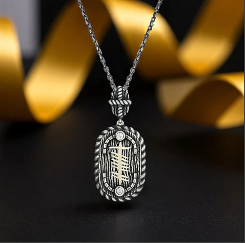 Echoes Sterling & 10K Celtic Ogham Gra Necklace