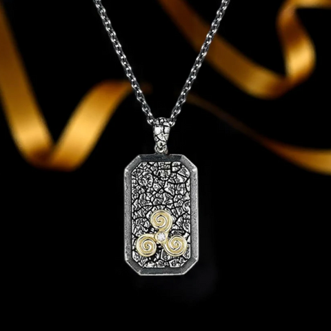 Echoes Sterling & 10K Triskele Necklace
