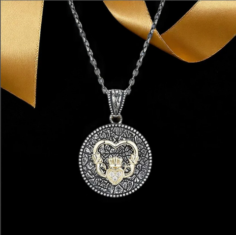 Echoes Sterling & 10K Claddagh Necklace
