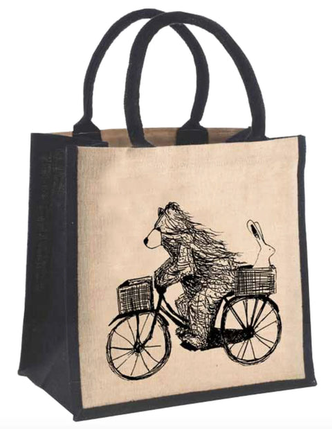 Bear on a Bike Juco Tote Bag