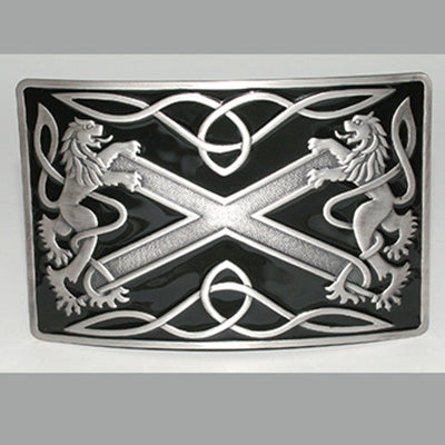 Black Highland Saltire Kilt Belt Buckle