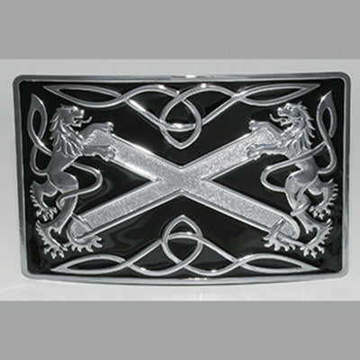 Black Highland Saltire Kilt Belt Buckle