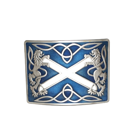 Blue Highland Saltire Kilt Belt Buckle