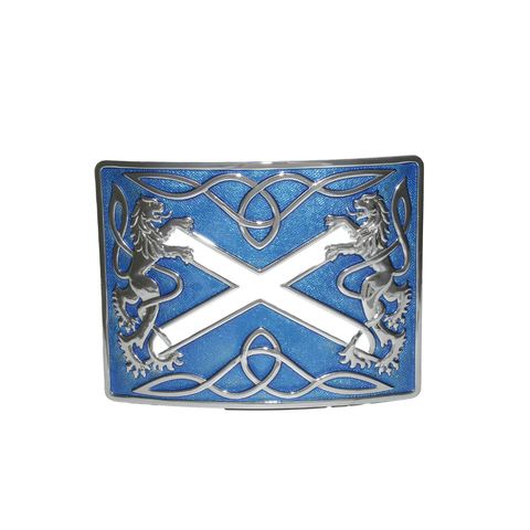 Blue Highland Saltire Kilt Belt Buckle