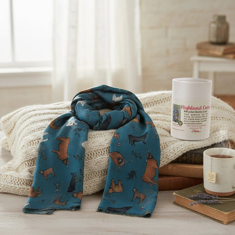 Highland Coos Recycled Bottle Scarf