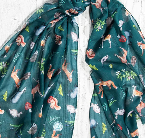 Woodland Creatures Recycled Bottle Scarf