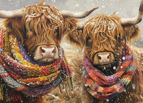 Wintry Highland Coo 1000pc Jigsaw Puzzle