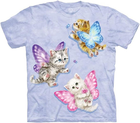 Butterfly Kitten Fairies Kids Tee