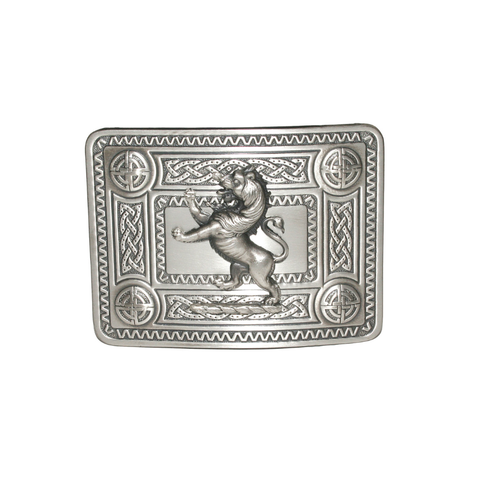 Celtic Knot Kilt Belt Buckle with Lion Crest