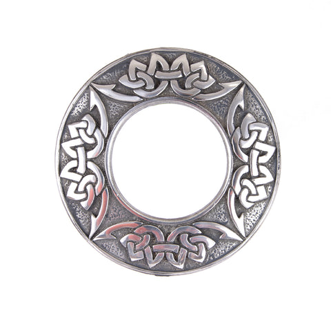 Pewter Celtic Knotwork Fly Plaid Brooch