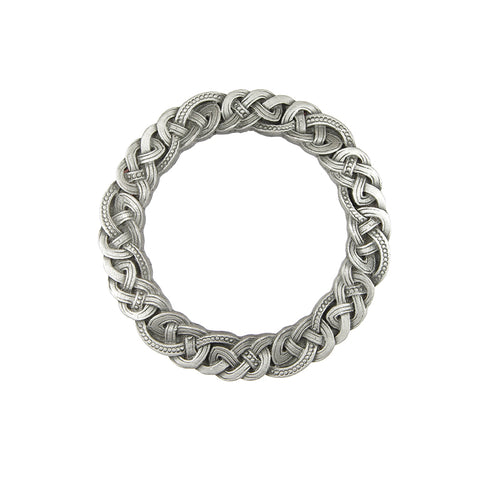 Pewter Celtic Ropework Fly Plaid Brooch