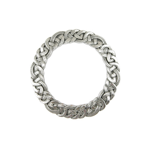 Pewter Celtic Ropework Fly Plaid Brooch